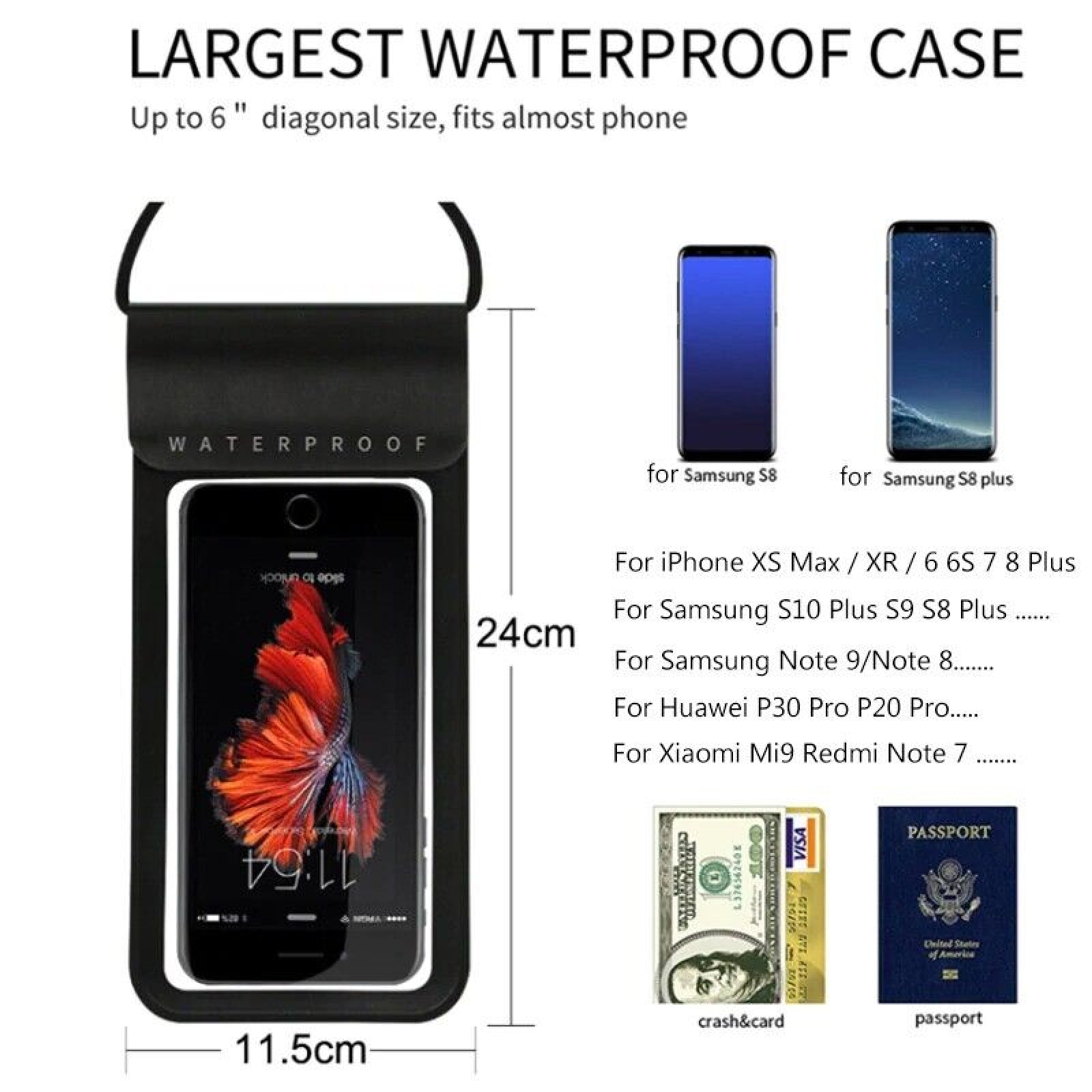 Waterproof Underwater Floating Phone Case Dry Bag Pouch IPhone Samsung Universal
