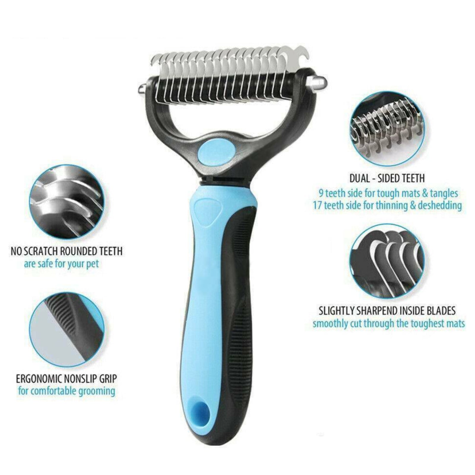 Grooming Dog Pet Cat Trimmer Comb Brush Undercoat Rake Dematting Deshedding Tool