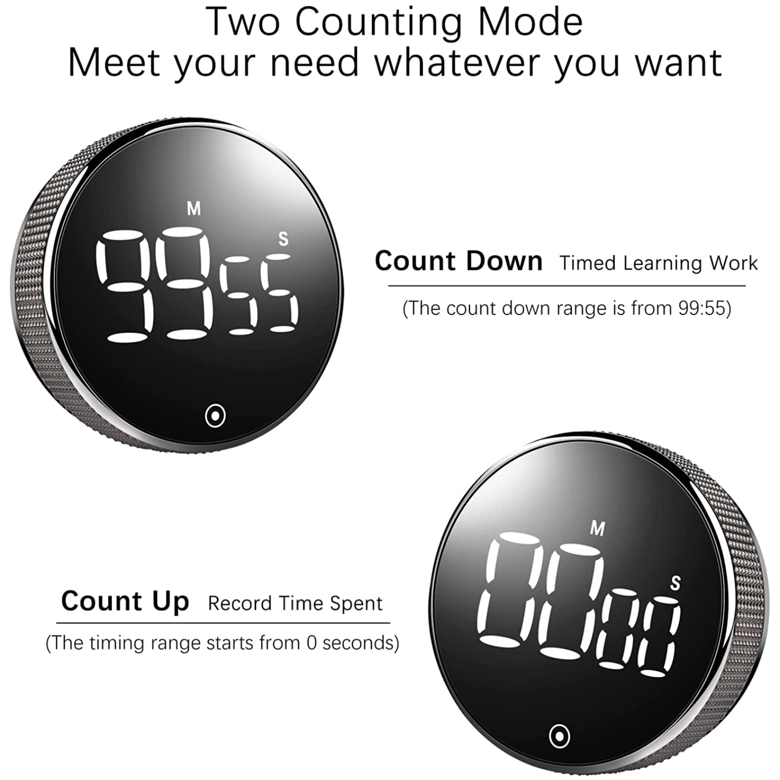 Magnetic LED Digital Kitchen Timer Large LCD Countdown Loud Alarm Stopwatch Work