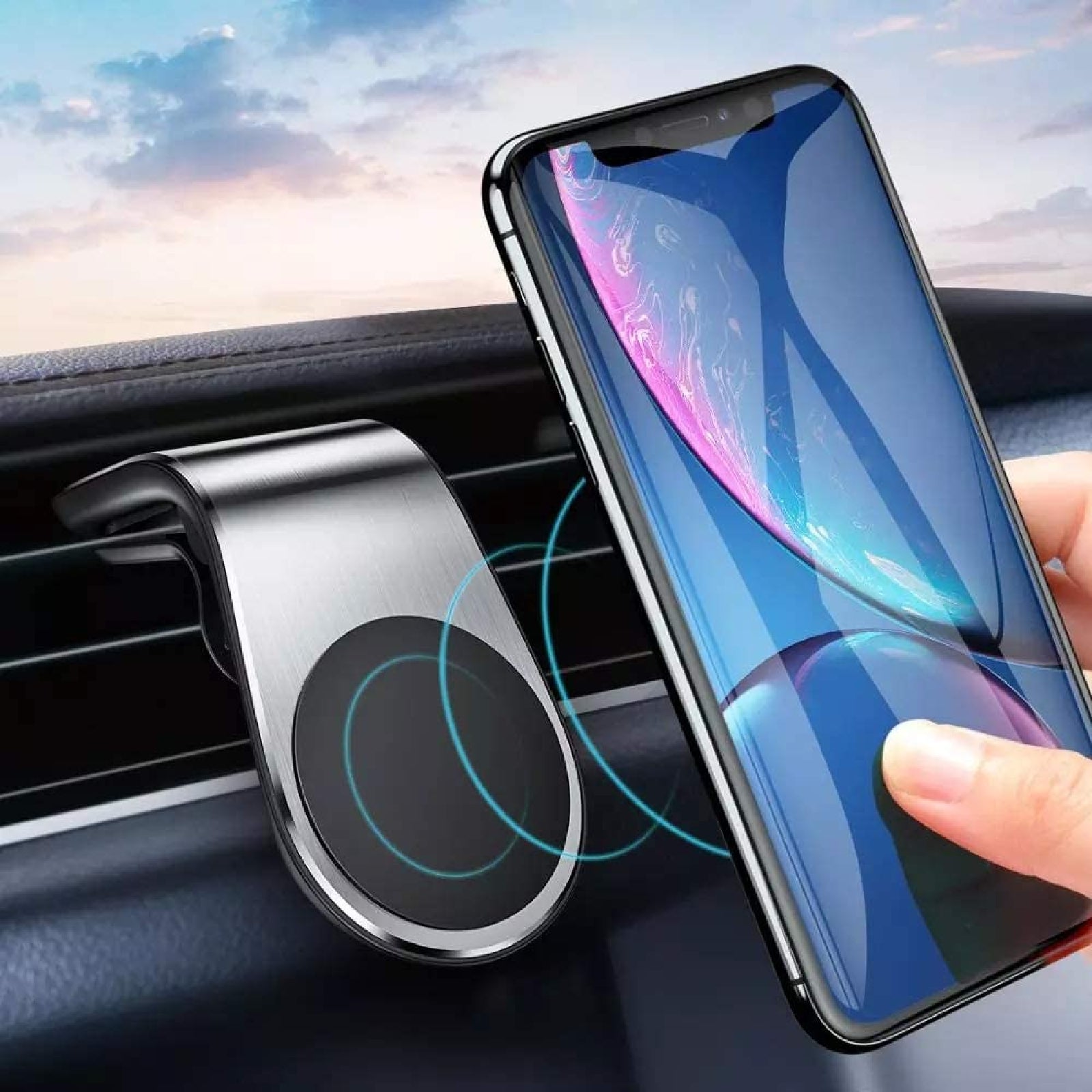 360° Rotating Magnetic Phone Holder Car Mount Stand Vent Clips Universal 2x
