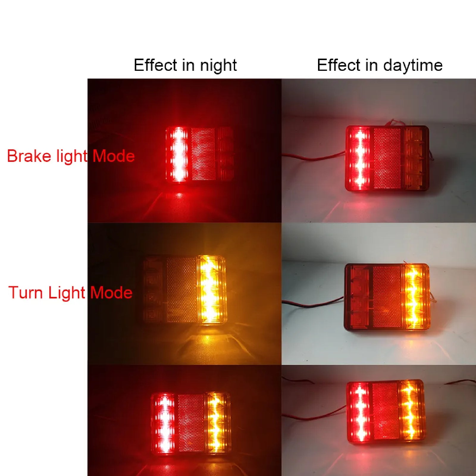 8 LED Trailer Tail Lights Stop Tail Lights Submersible Boat Truck Lamp 2x