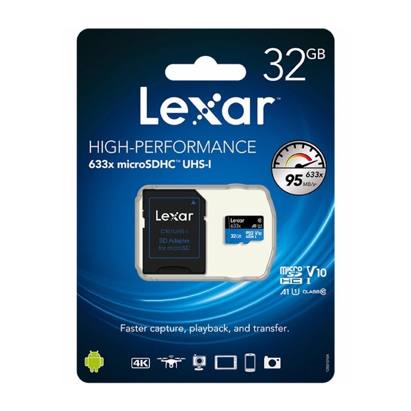 Lexar High Performance 32GB 64GB 128GB 256GB 512GB Micro SD Card Camera 4K Video
