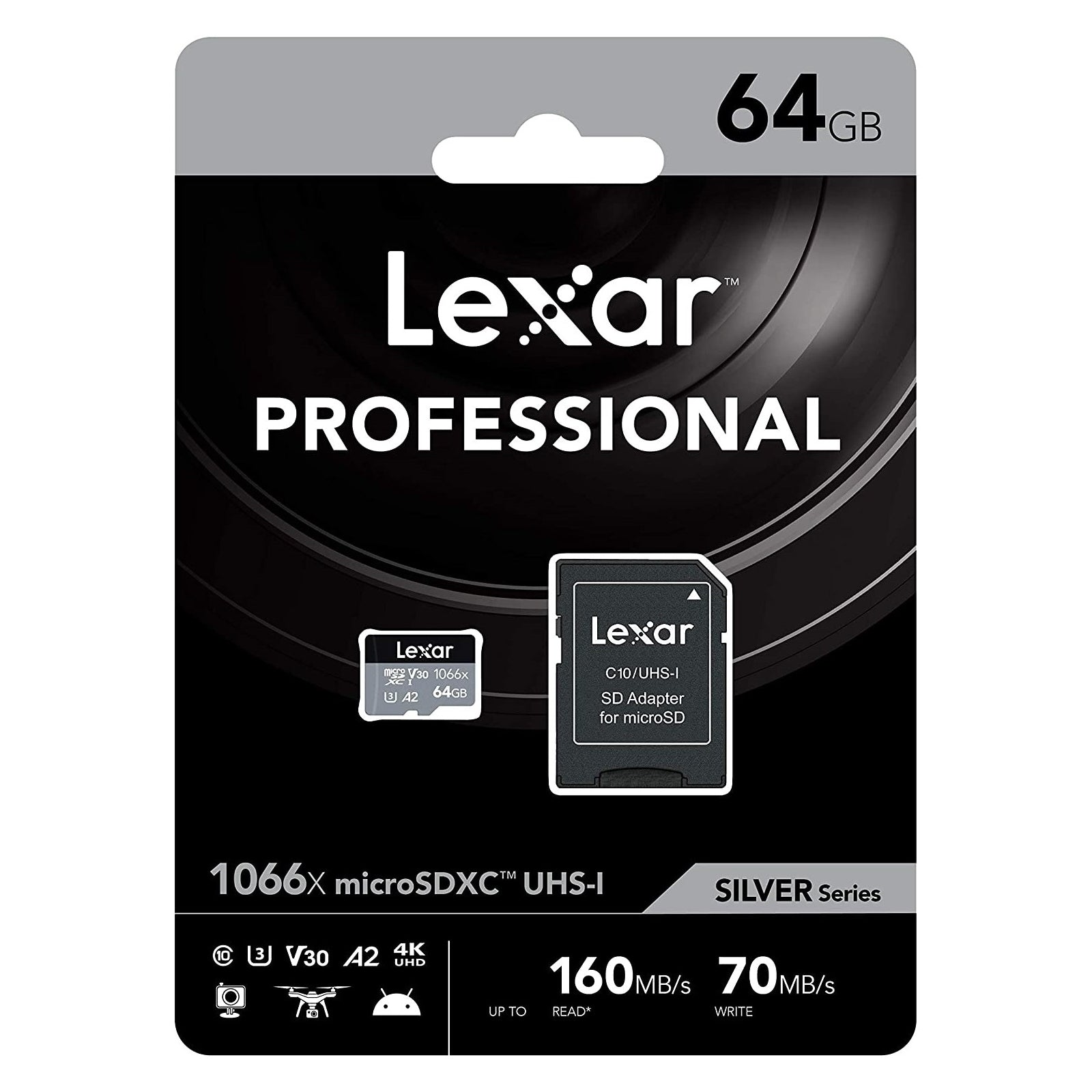 Lexar Professional 64GB 128GB 256GB Micro SD Card 160MB/S Memory Card 4K Video