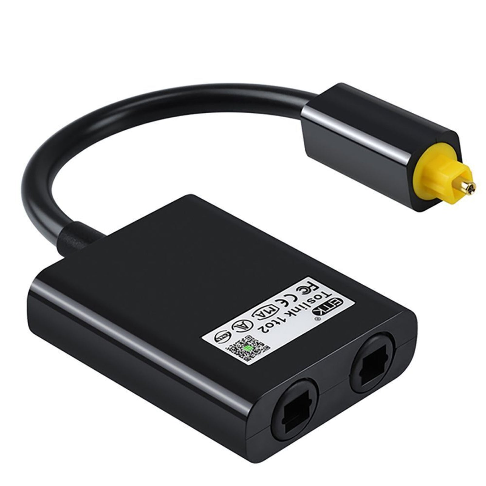 Optical Toslink Power Splitter Cable Adapter 1 Input Male To 2 Output Female