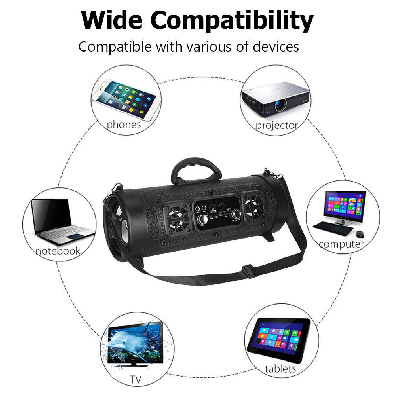 Portable USB Wireless Bluetooth Speakers Stereo Bass Outdoor Subwoofer TF Radio