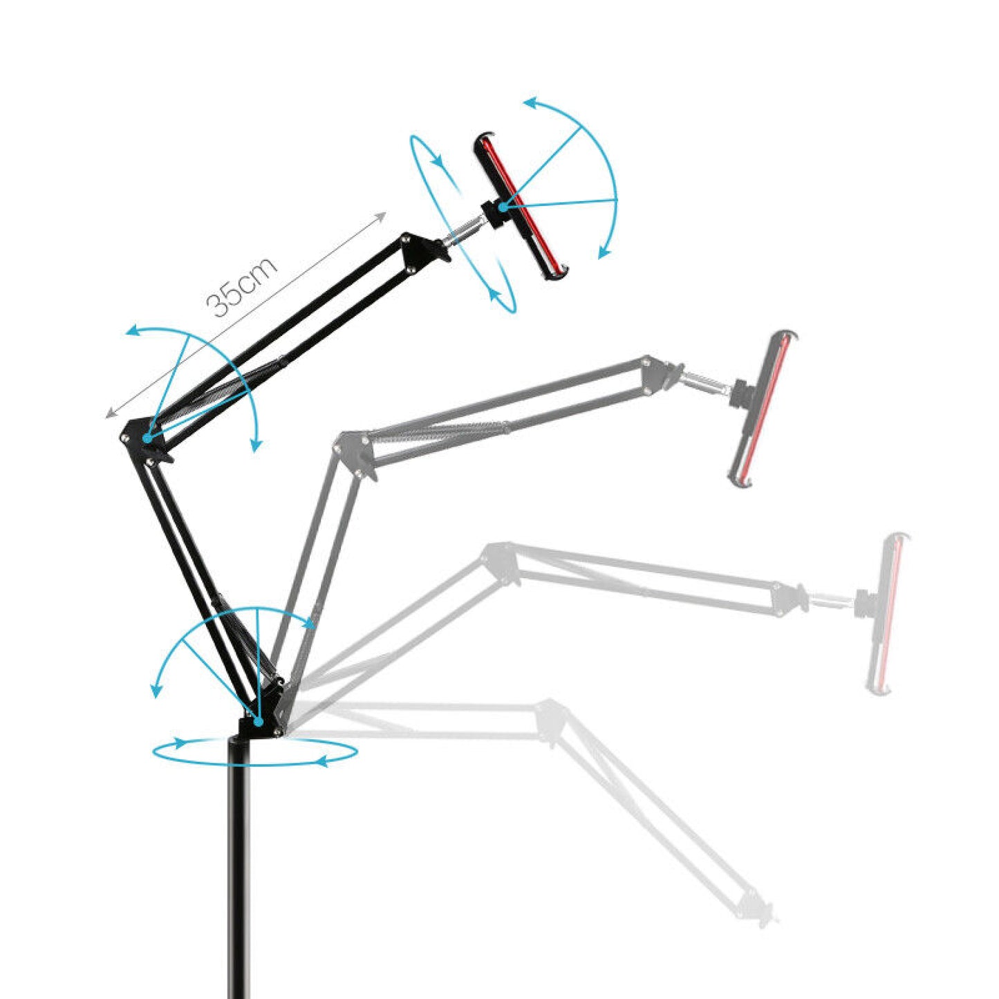 Portable Adjustable Hands Free Floor Stand Holder For Tablet Ipad Smart Phone