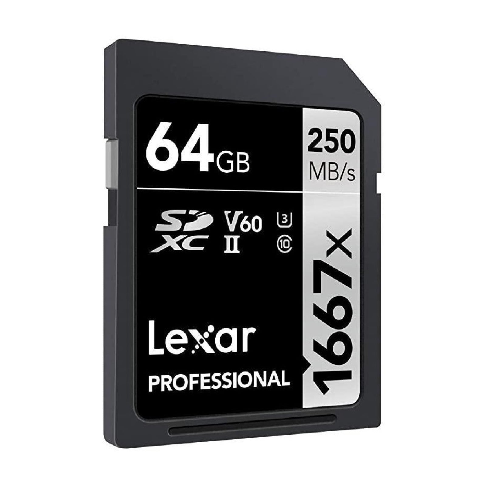 Lexar Professional 64GB SDXC 250MB/s SD Camera Memory TF Card 4K Video DSLR