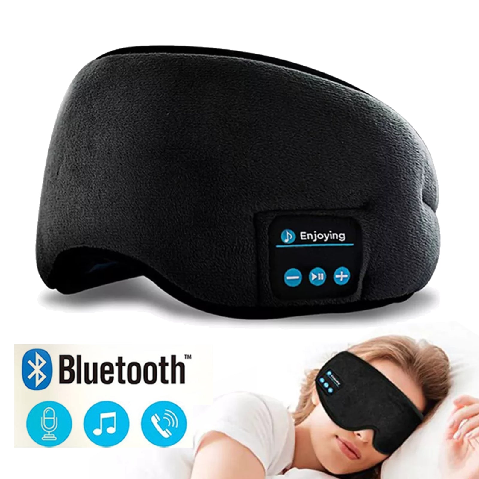 Wireless Bluetooth 5.0 Stereo Eye Mask Sleep Music Mask Headphones Headband