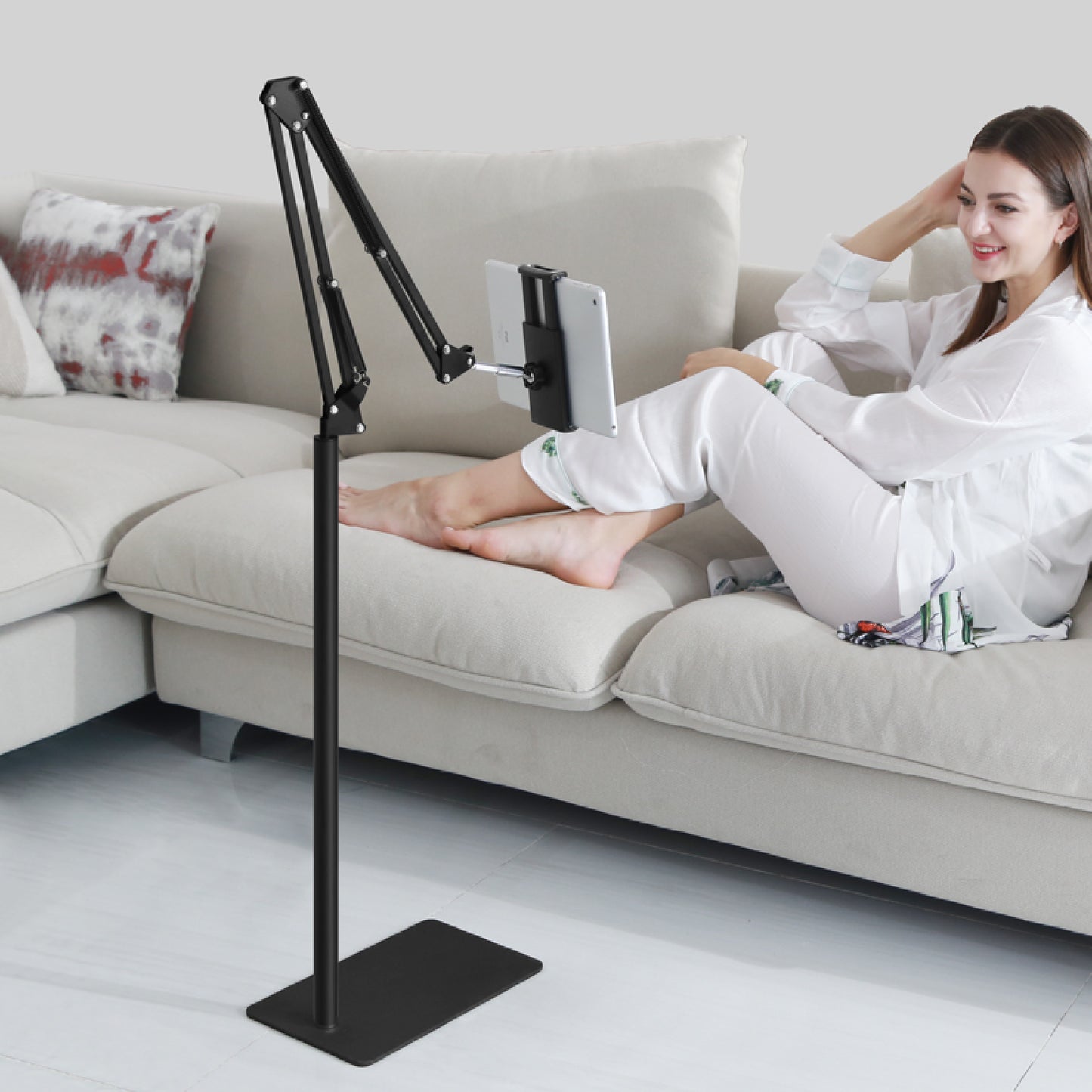 Portable Adjustable Hands Free Floor Stand Holder For Tablet Ipad Smart Phone