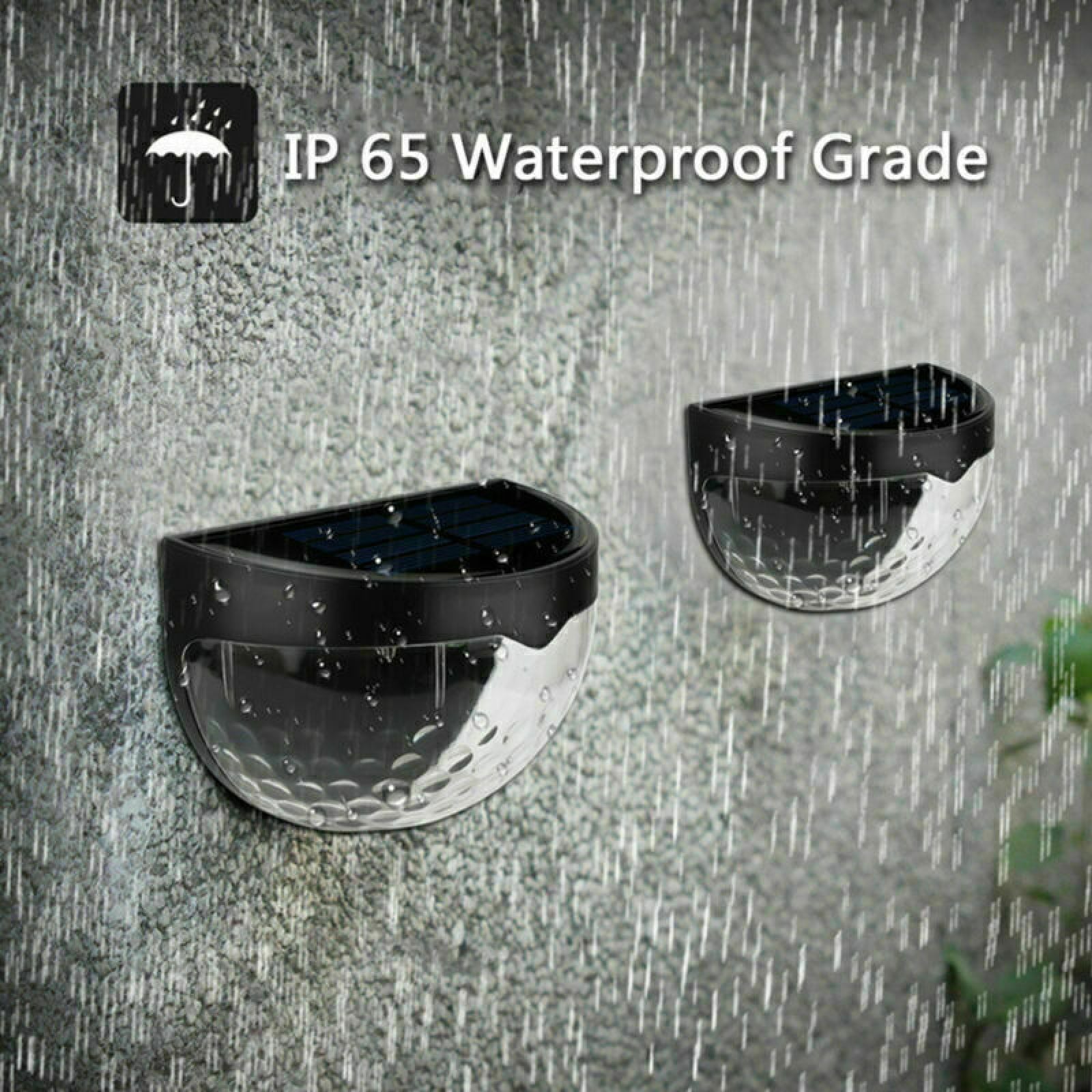 Black Shell Solar Powered LED Wall Door Lights Outdoor Garden Lamp Light