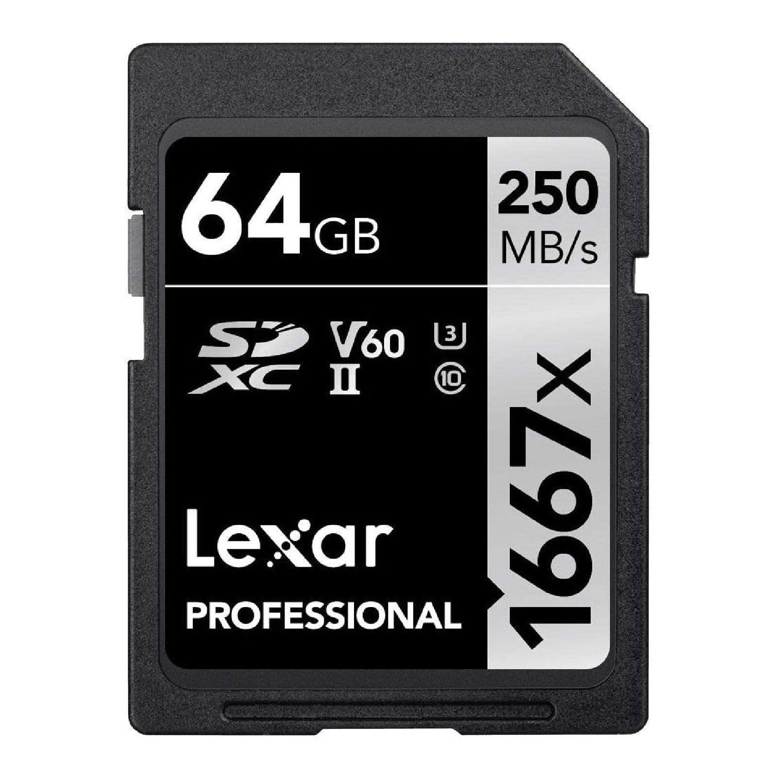 Lexar Professional 64GB SDXC 250MB/s SD Camera Memory TF Card 4K Video DSLR
