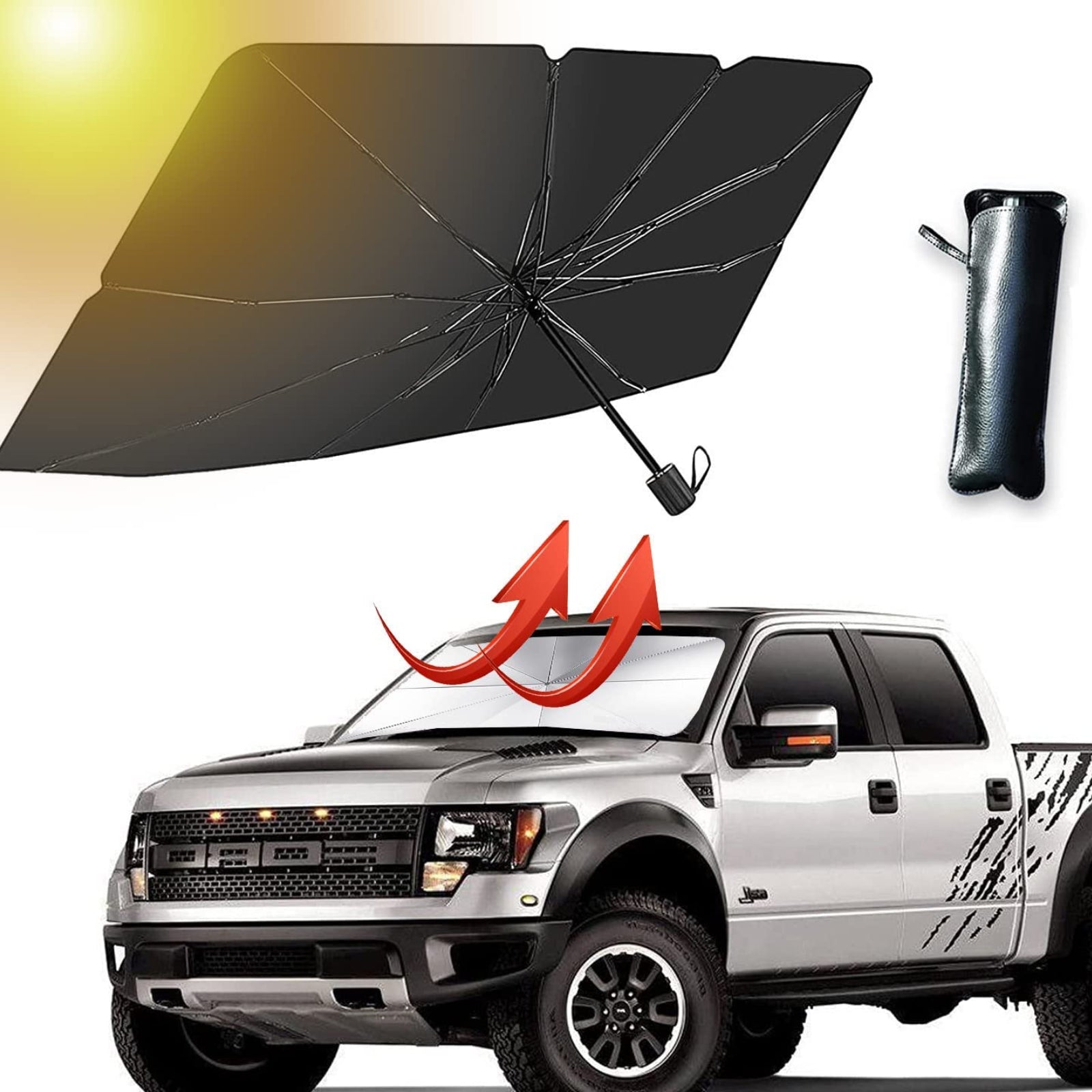 Foldable Car Windshield Sunshade Umbrella Front Window Visor Sun Shade Cover