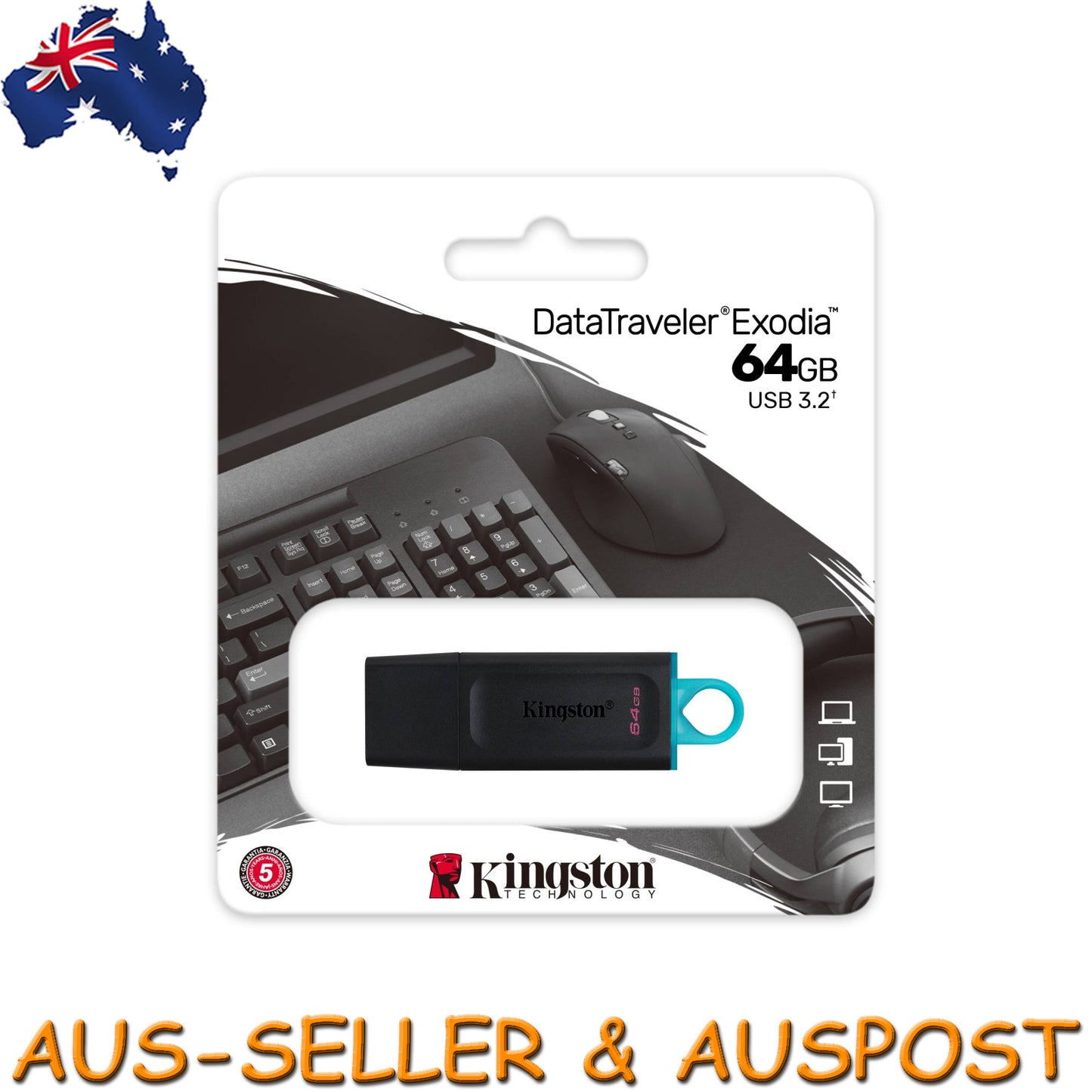 Kingston Data Traveler Exodia 64GB USB 3.2 Flash Drive Memory Stick Pen PC Mac
