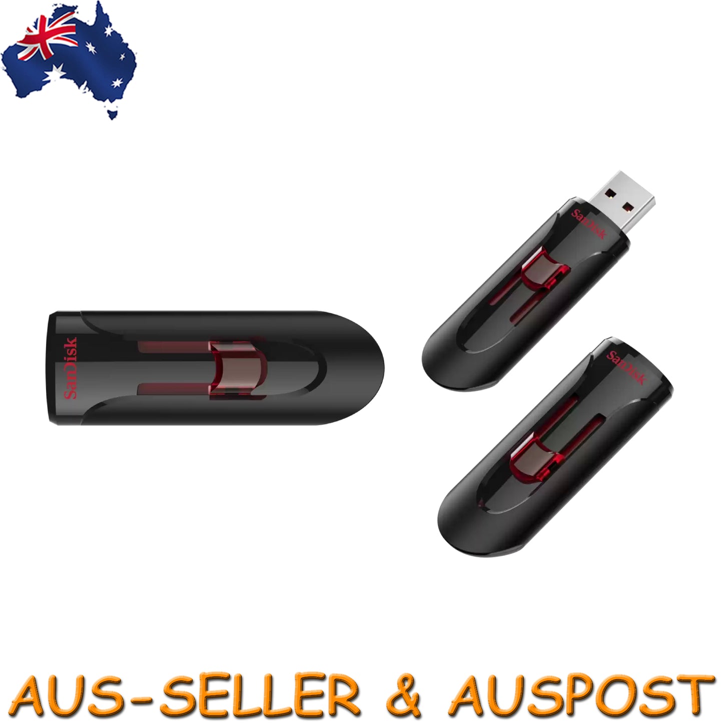 SanDisk Cruzer Glide 32GB 64GB 128GB 256GB USB 3.0 Flash Drive Memory Pen PC MAC