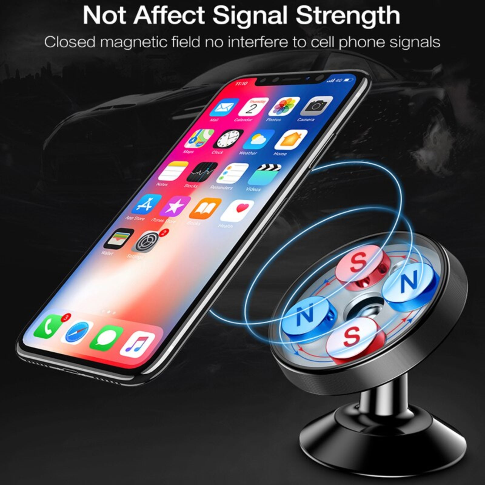 2x Universal Phone Holder Dashboard Mobile Dash Car Mount Stand