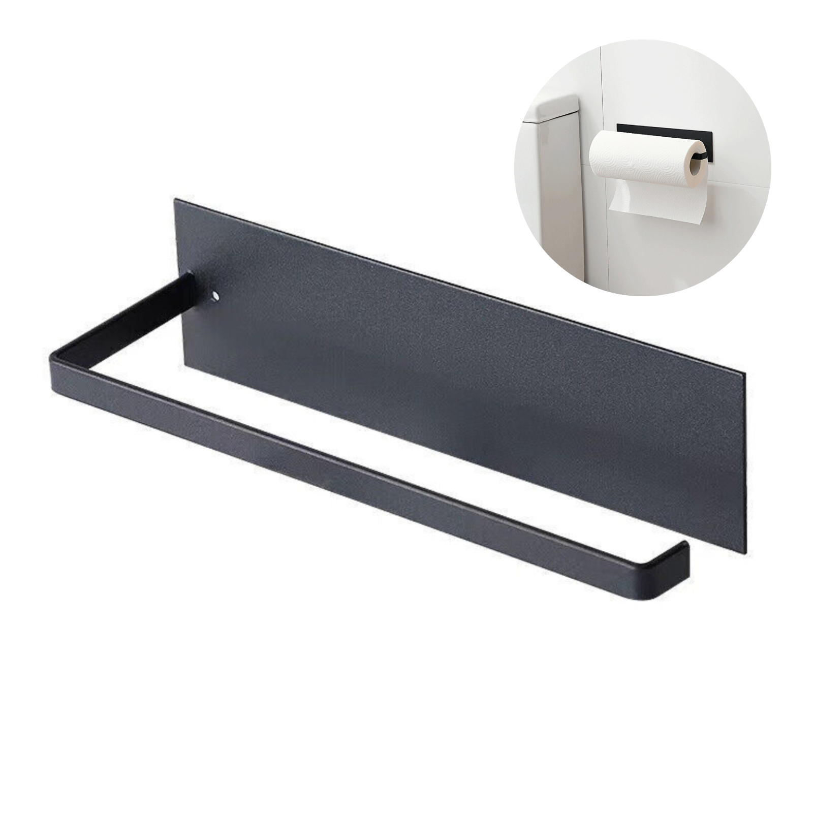 Paper Towel Holder Hanger Rack Under Cabinet Roll Cup Kitchen Shelf Organizer