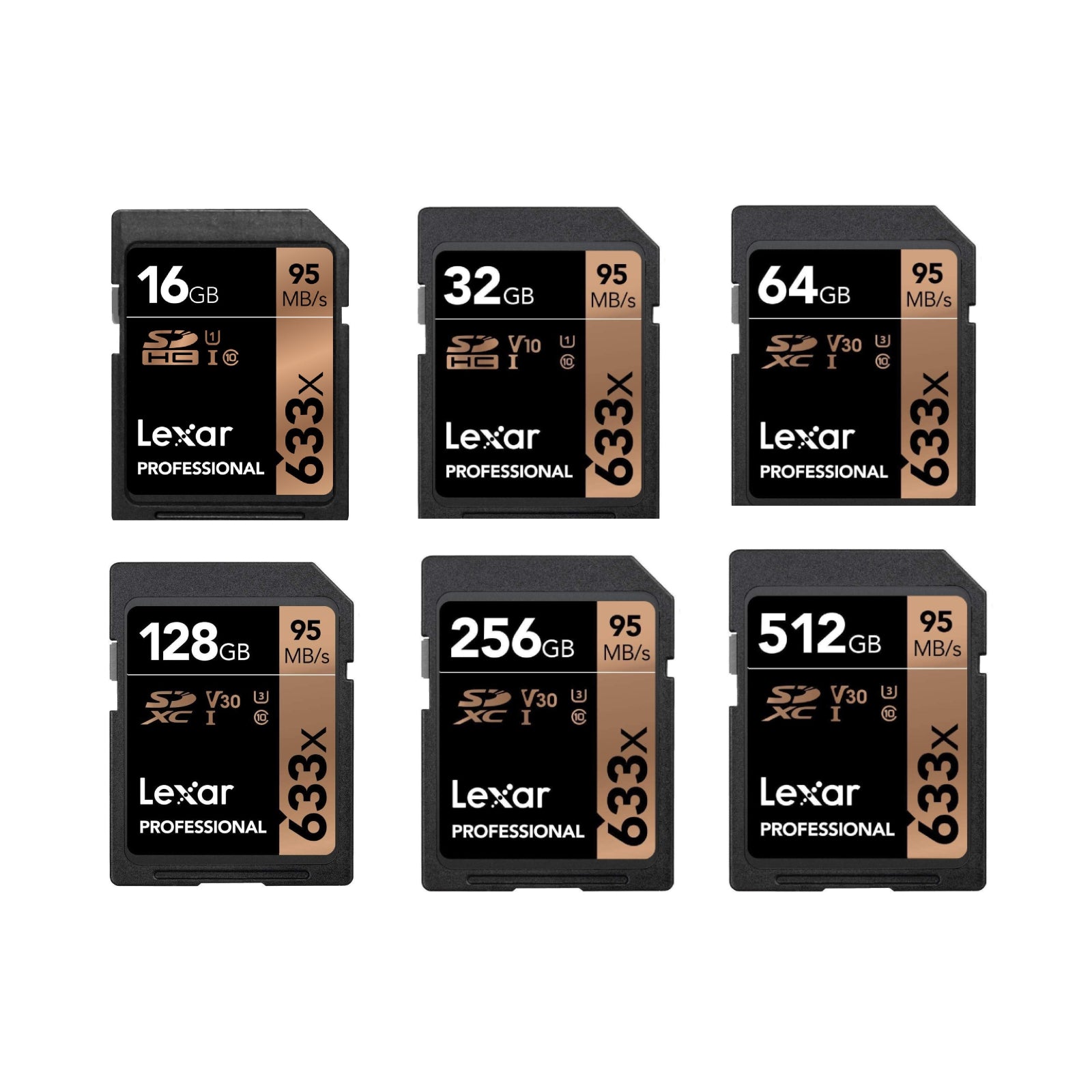 Lexar Professional 32GB 64GB 128GB 256GB 512GB SD Camera Memory Card DSLR 4K