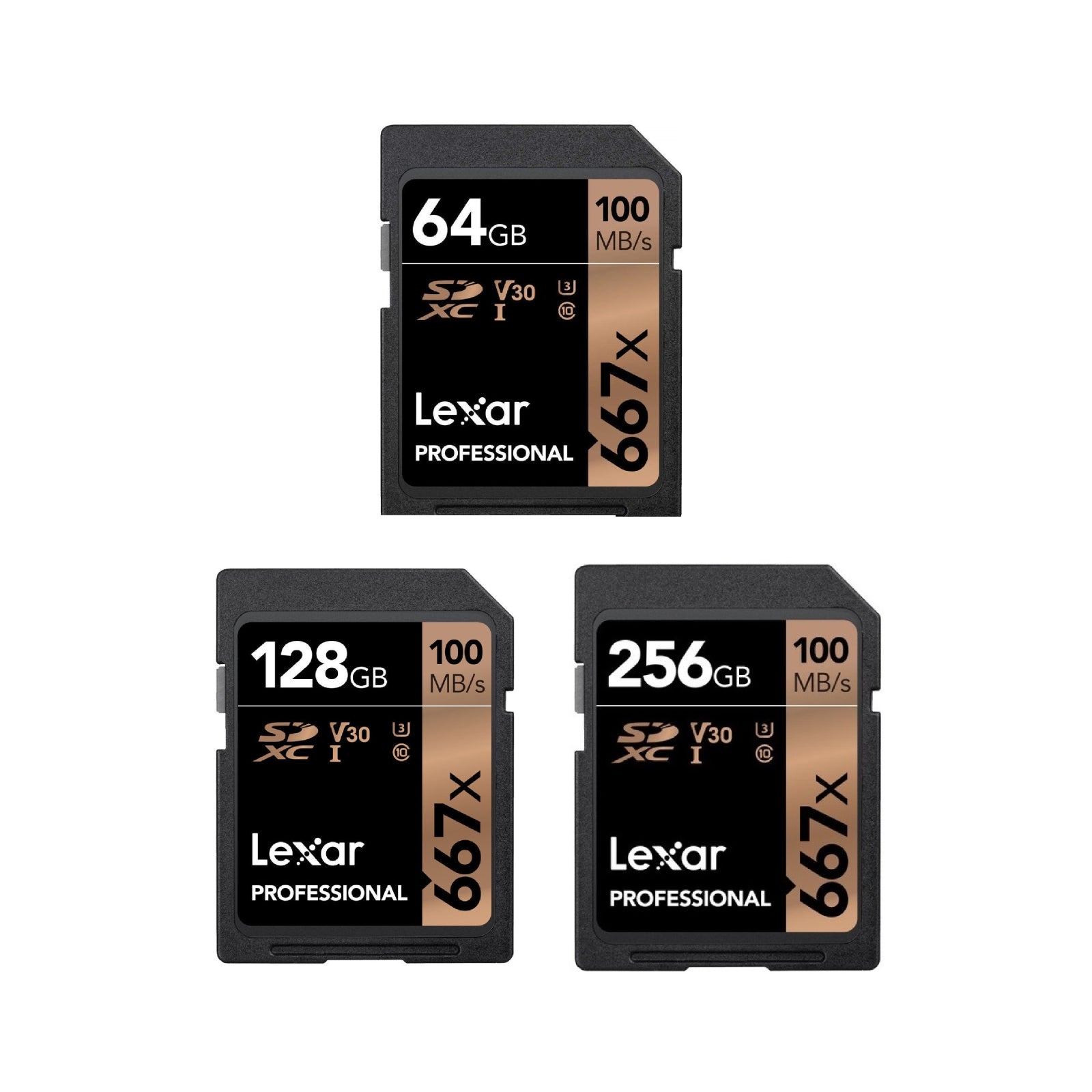Lexar Professional 64GB 128GB 256GB 100MB/s SD Camera Memory Card 4K Video DSLR