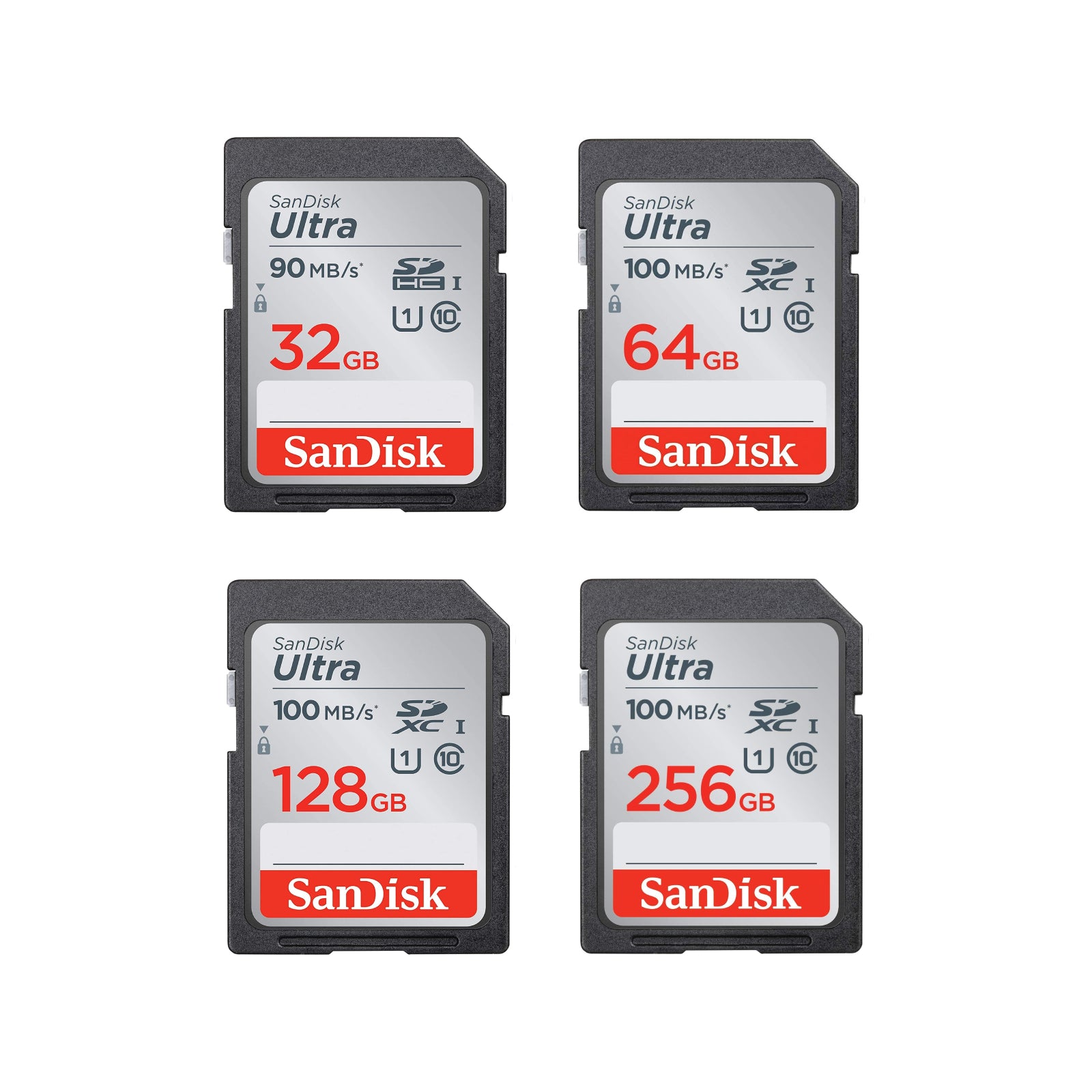 SanDisk Ultra 32GB 64GB 128GB 256GB SDHC UHS-I SD Camera Memory Card Full HD