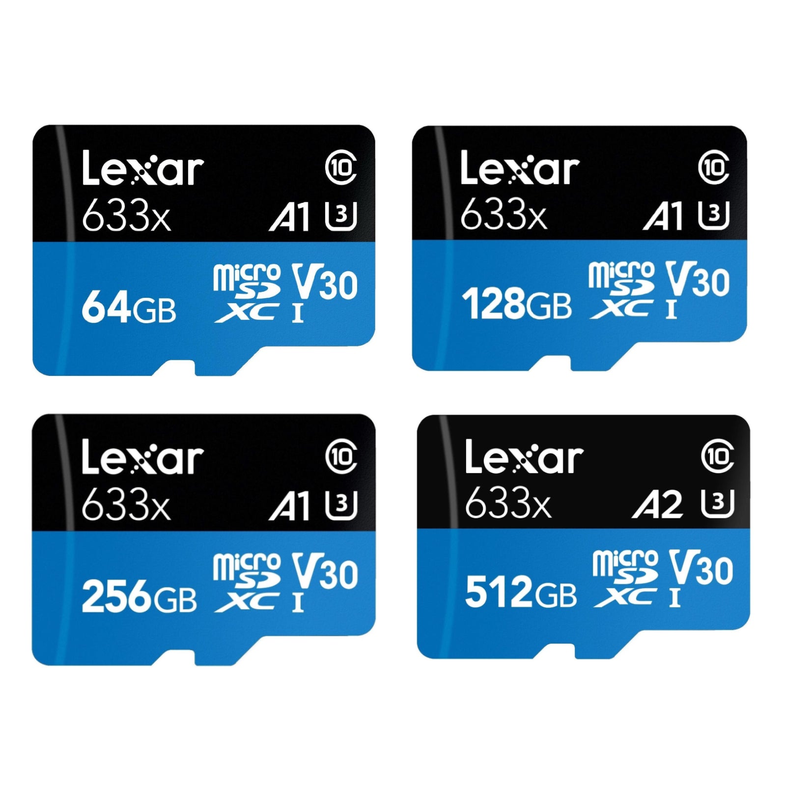 Lexar High Performance 32GB 64GB 128GB 256GB 512GB Micro SD Card Camera 4K Video