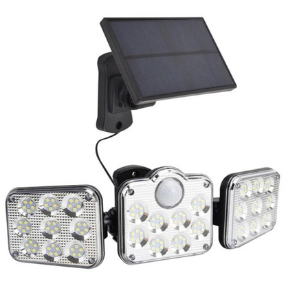 3 Head 138 Led Solar Powered Motion Sensor Light Outdoor Security Flood Lamp