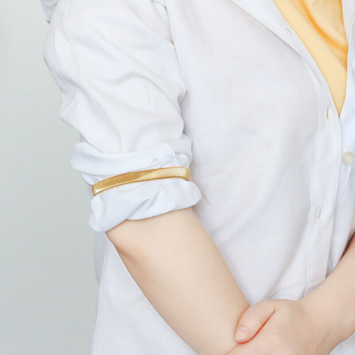 1 Pair Gold Elastic Armbands Shirt Sleeve Holders Men Ladies Gift Fashion
