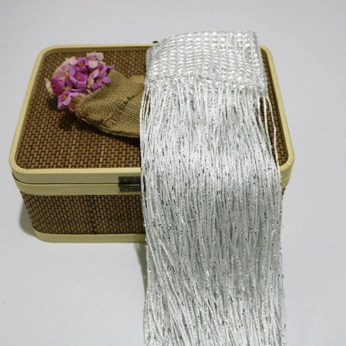 Tassel Decoration String Curtain Fly Screen Room Divider Silver-Grey