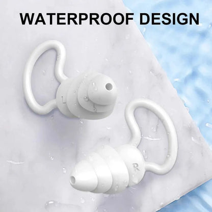 2x Noise Cancelling 4 Layers Ear Plugs Soft Reusable Silicone Sleep Study Grey