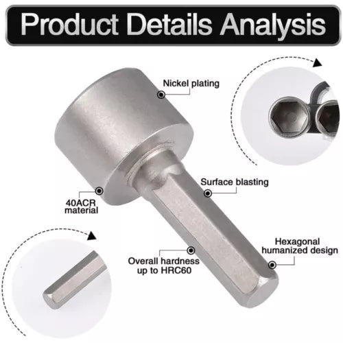 14x SAE Metric Socket Wrench Screw 1/4''Hex Shank Nut Driver Drill Bit Set