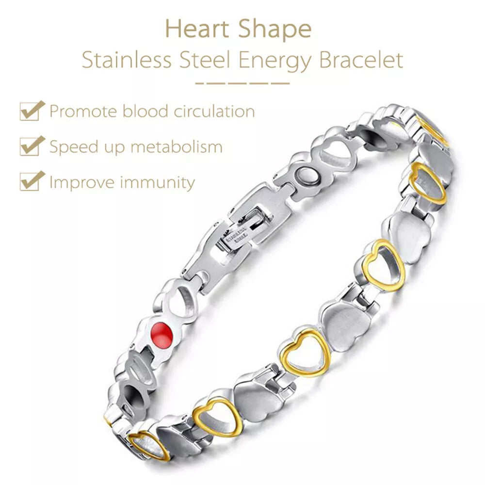 Adjustable Bangle Men Women Magnetic Bracelet Silver Gold 21cm
