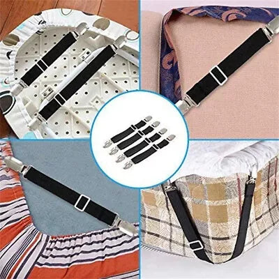 4x Suspender Grippers Mattress Holder Bed Sheet Fastener Clips Sheet Straps