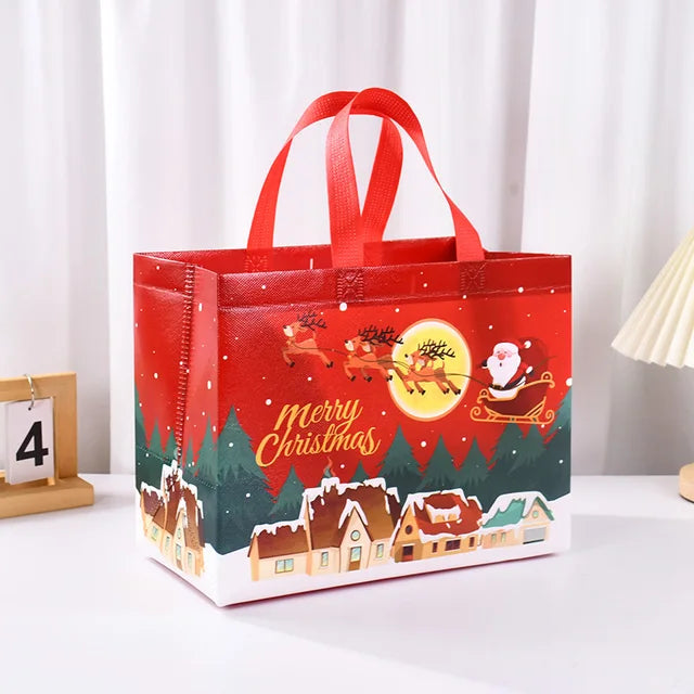 5PCS Non-woven Storage Xmas Tote Shopping Bag Reusable Christmas Gift Bag