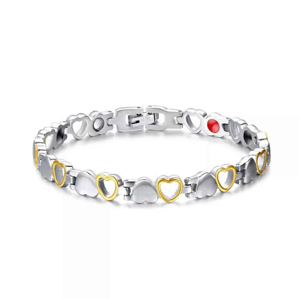 Adjustable Bangle Men Women Magnetic Bracelet Silver Gold 21cm