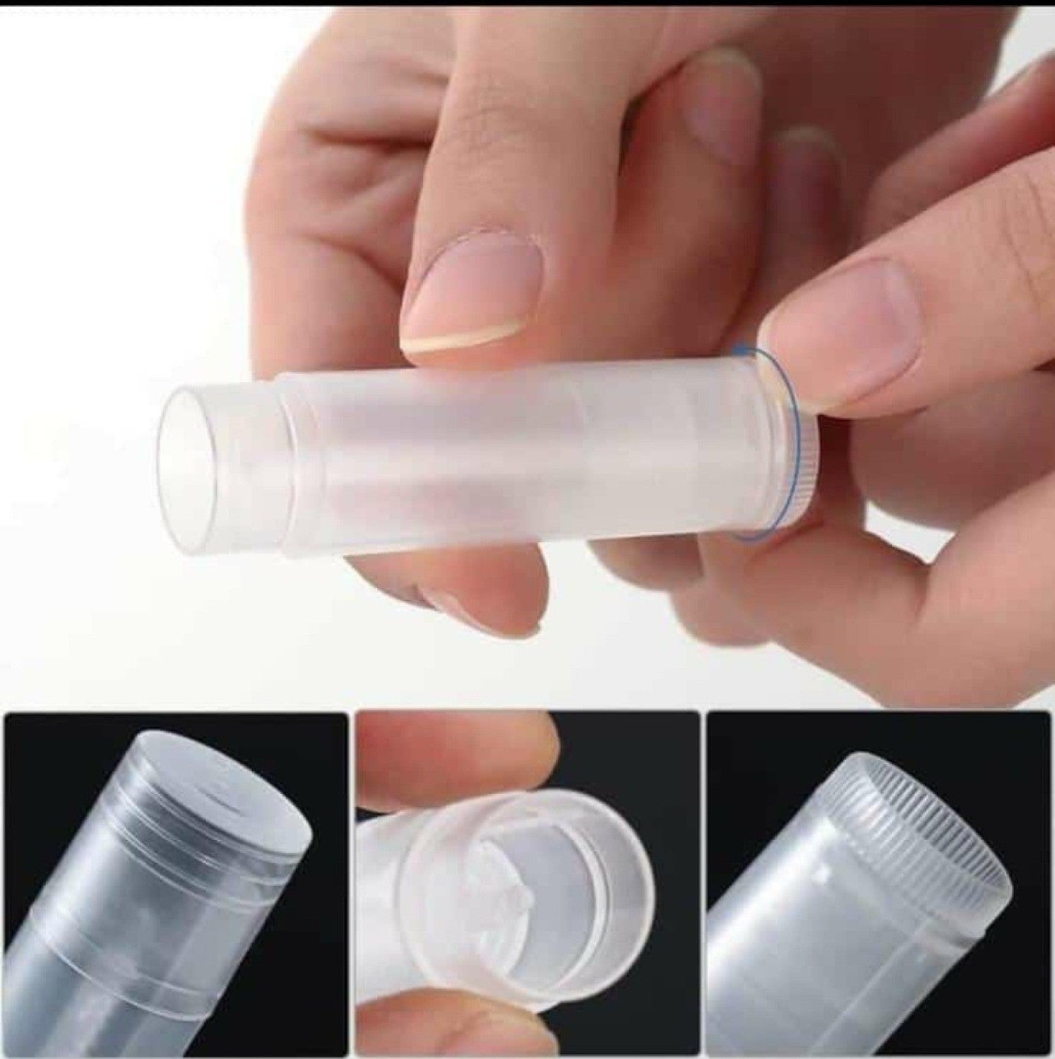 50x Transparent Lipstick Container Empty Lip Balm Tubes 5g DIY