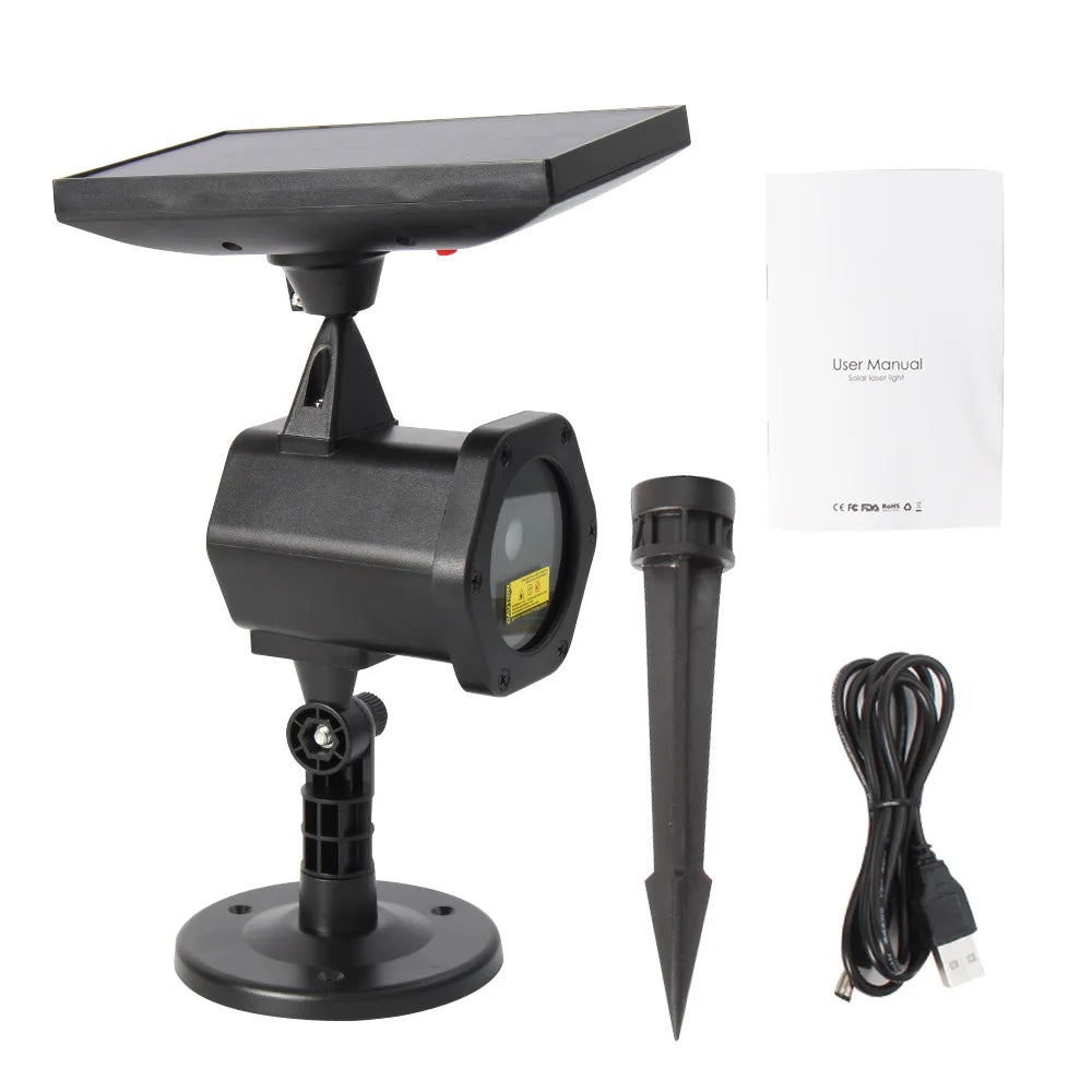 Fairy Lamp Stage Outdoor Garden Xmas Projector RGB Solar Light