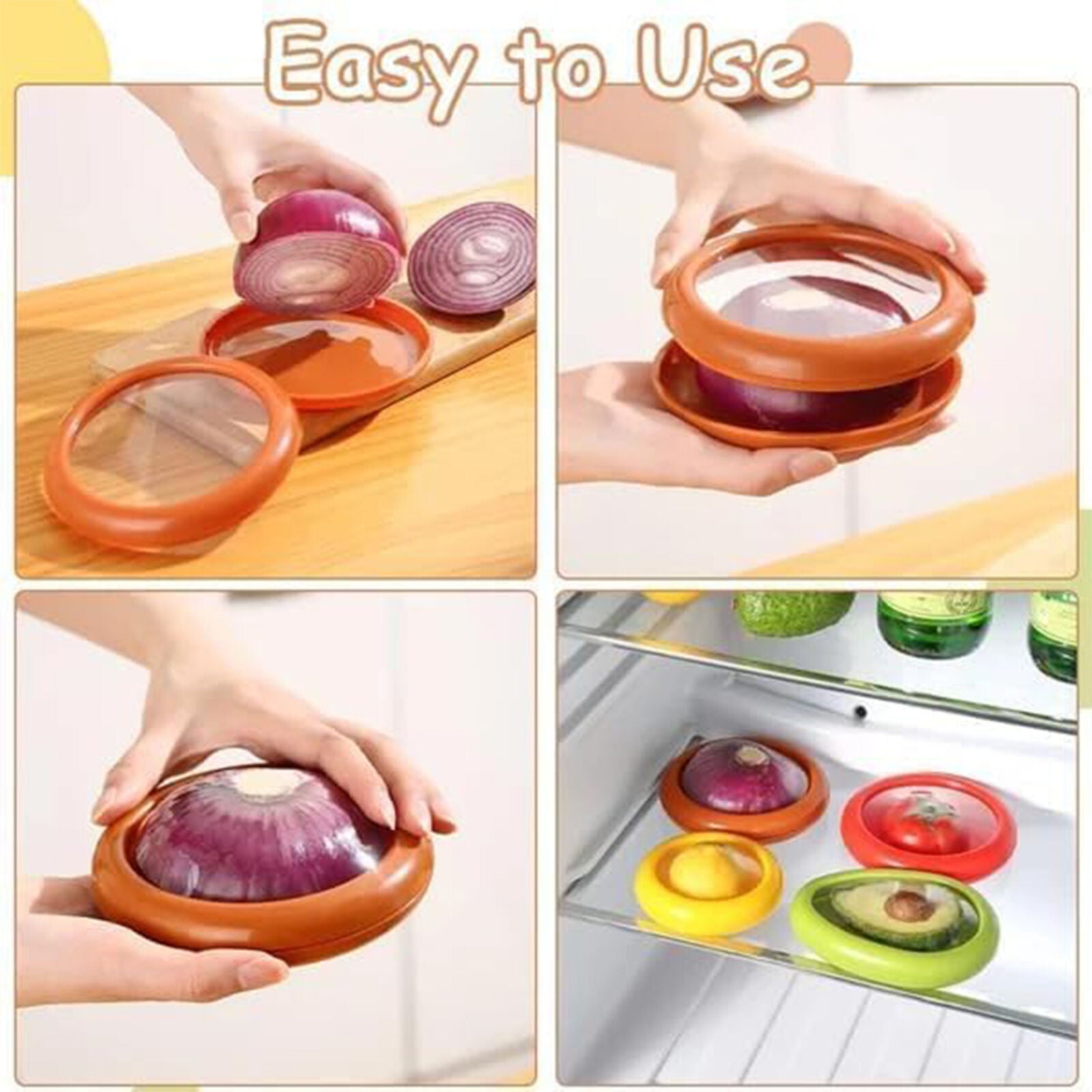 4pcs Fridge Food Storage Saver Fruit Vegetable Shape Container Box