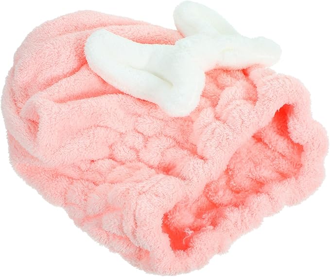 Wet Hair Microfiber Drying Towel Cap Super Absorbent Hair Towel Wrap Pink