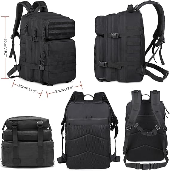 Military Rucksack Tactical Camping Hiking MOLLE Bag Hunting Backpack Outdoor 45L