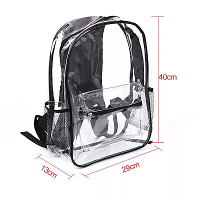 Travel Shoulder Bag Clear PVC Strap Book Bag Transparent School Backpack Bag