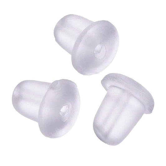 200pcs Clear Plastic Nut Backings Bullet 4mm Earring Back Stopper Clutch