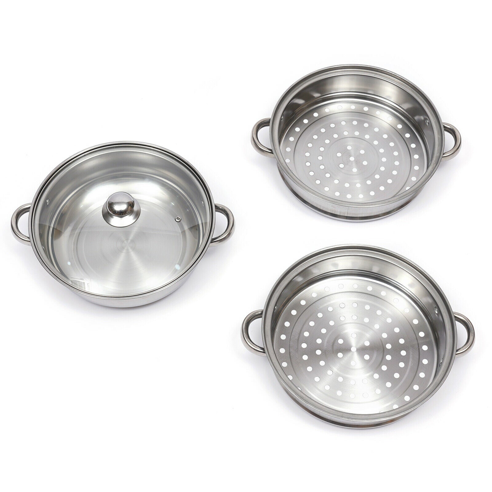 3 Tier Vegetable Meat Cooking Steam Pot Stainless Steel Steamer Kitchen Tool