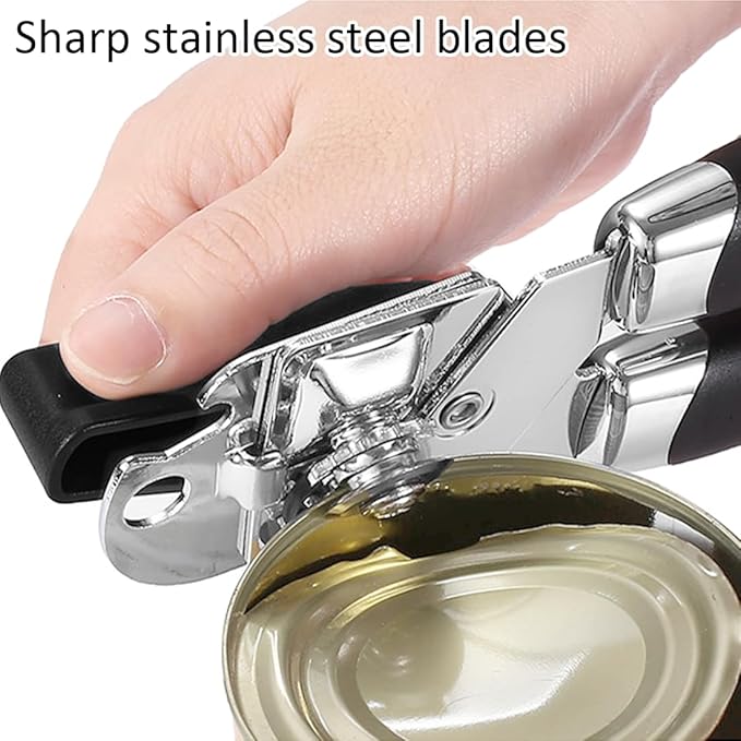 Manual Heavy Duty Can Opener 3-in-1 Can Bottle Opener Classic Stainless Steel