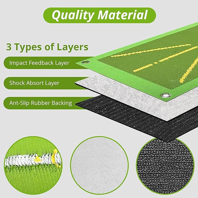 Practice Rug Hitting Aid Swing Detection Batting Portable Golf Training Mat
