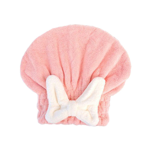 Wet Hair Microfiber Drying Towel Cap Super Absorbent Hair Towel Wrap Pink