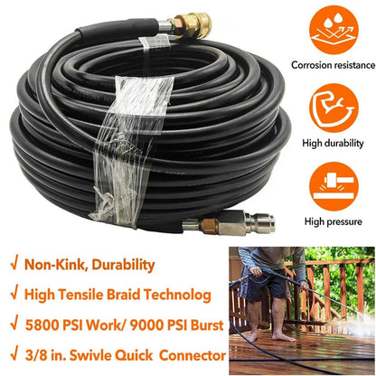 20M Water Cleaner Replacement Pipe High Pressure 3/8" Connect Washer Hose