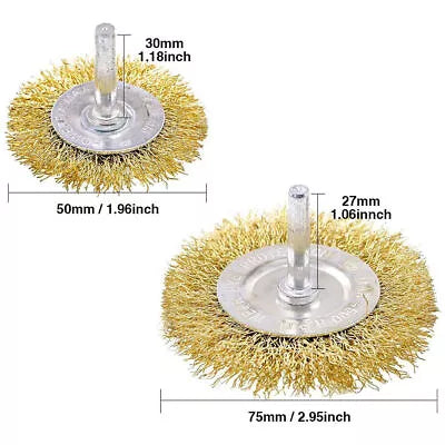 Drill Steel Metal Cleaning Rust Sanding Brass Wire Brush Cup Wheel Set