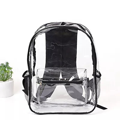 Travel Shoulder Bag Clear PVC Strap Book Bag Transparent School Backpack Bag