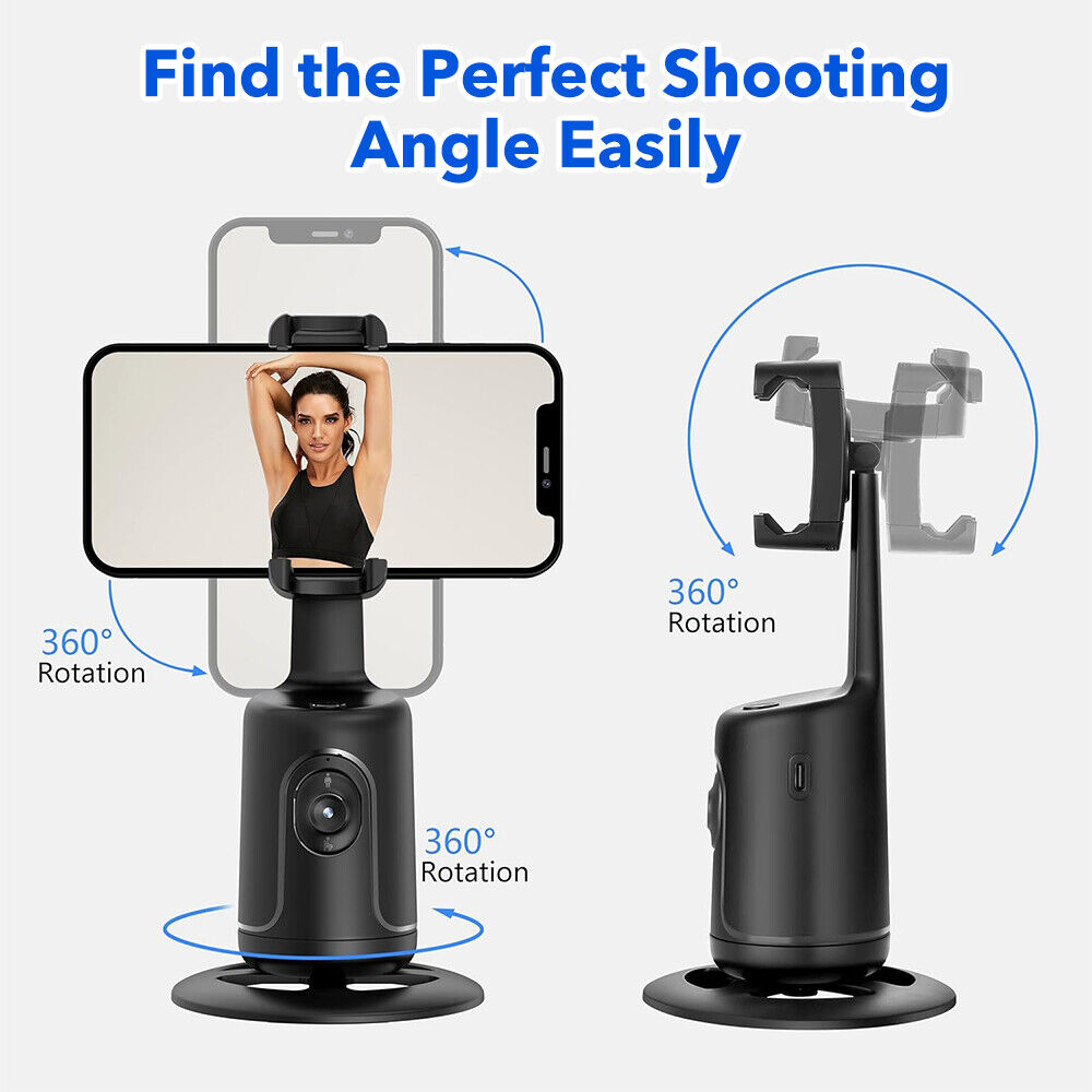 Camera Mount 360° AI Auto Face Tracking Smart Selfie Stick Stand Phone Holder