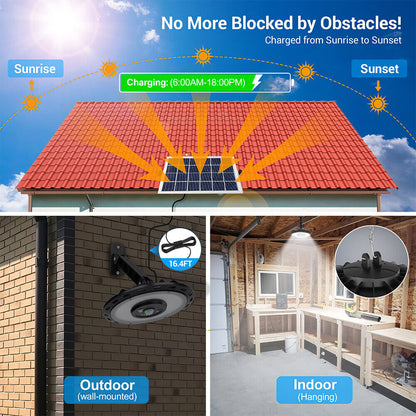 Shed Light Hanging Garage Motion Sensor Pendant LED Solar Ceiling Garden Lamp