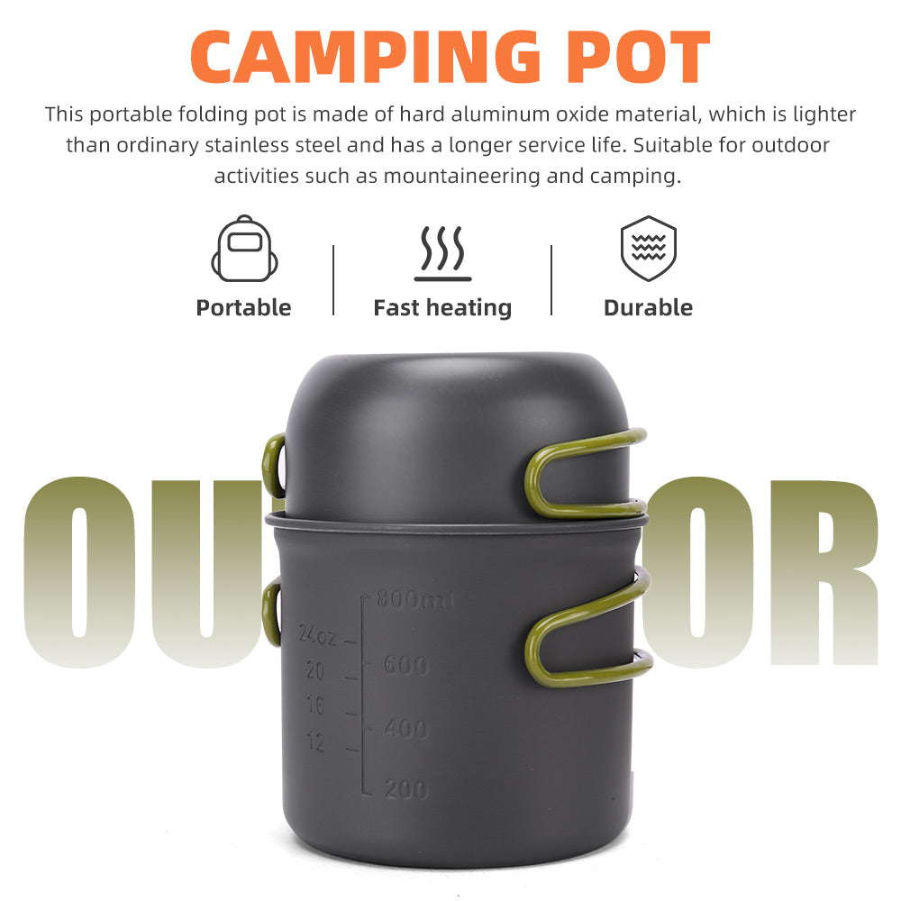 Hiking Cooking Tableware Kit Portable Camping Cookware Set Outdoor Pot Gas Stove